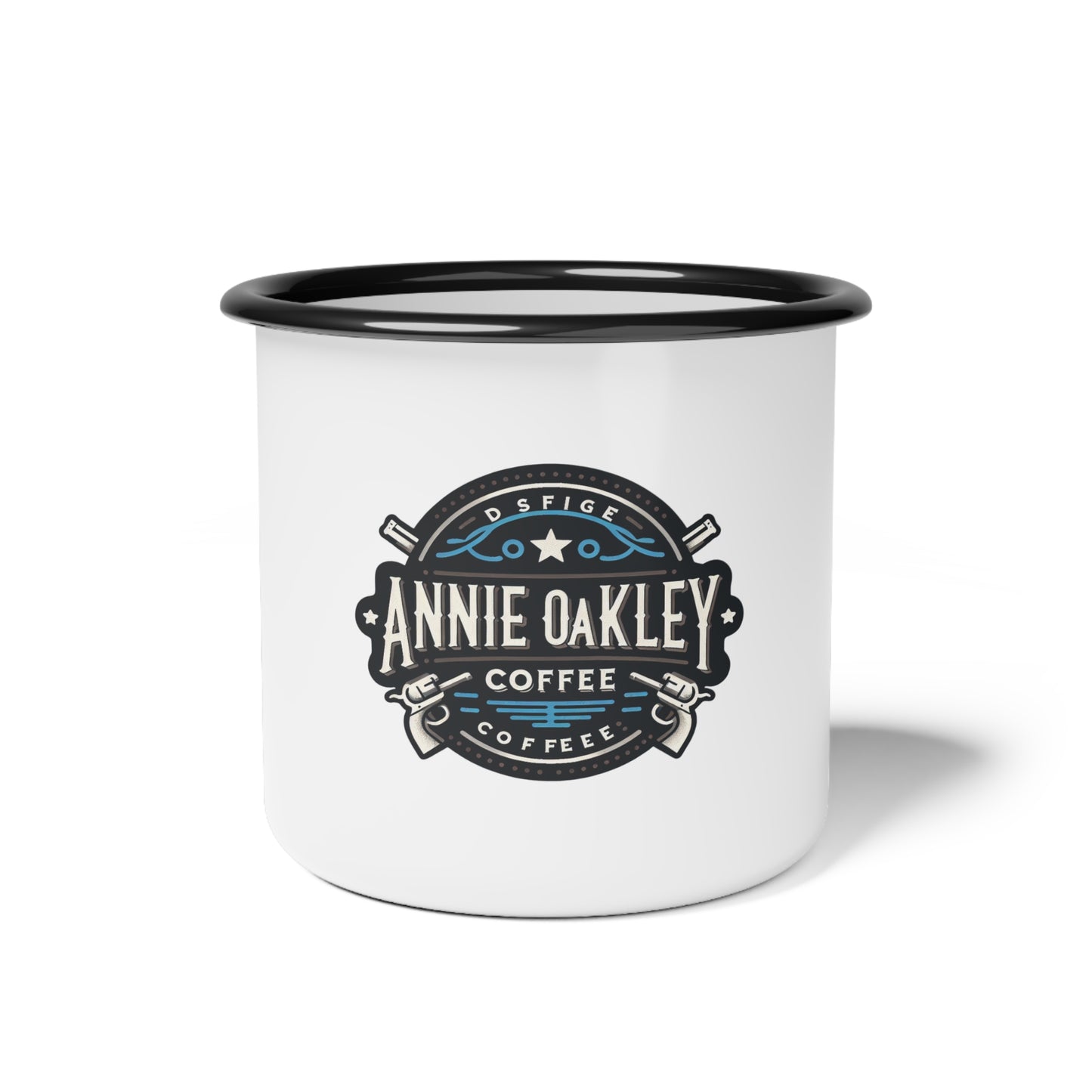 Annie Oakley Coffee Enamel Camp Cup - Retro Outdoor Mug