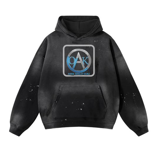 Vintage Wash Frayed Fleece Hoodie - 360 GSM